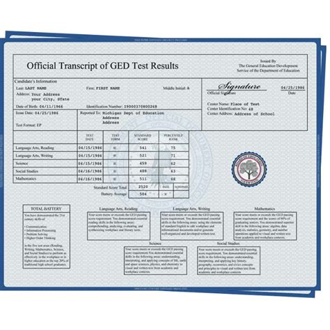 printable fake ged transcripts|novelty ged transcript printable.